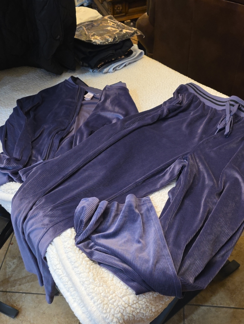 Victoria's Secret Blue Ribbed Lounge Pants
